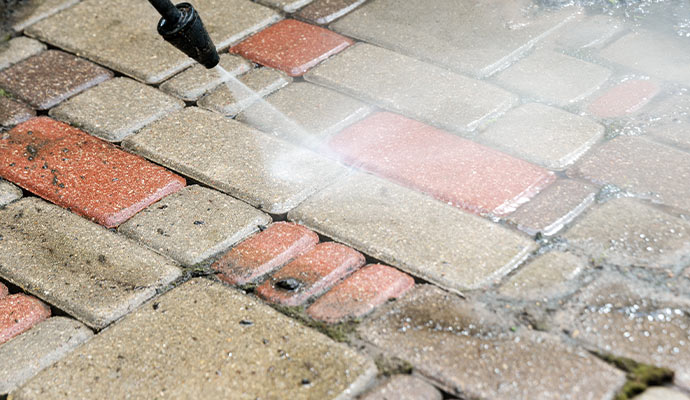 Brick paver pressure washing