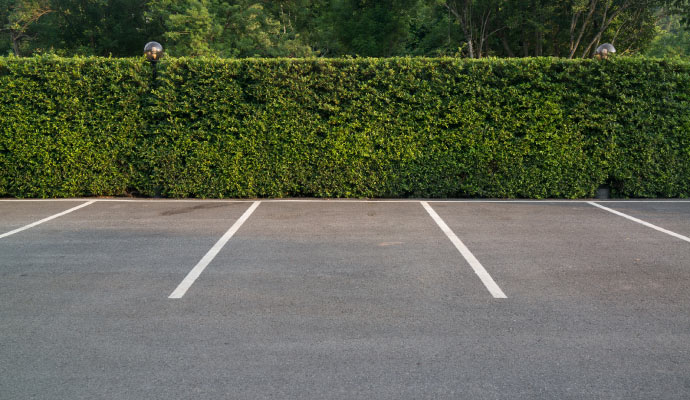 A clean and empty parking lot