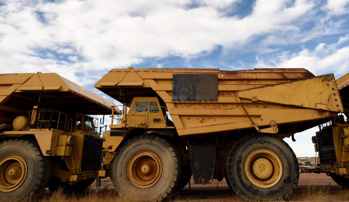 Close-Up View of Rusted heavy Equipment