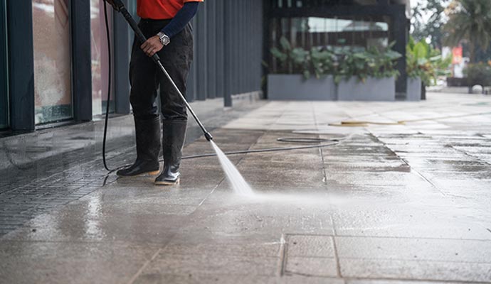 Concrete surface pressure washing