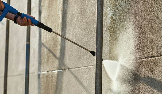 Pressure washing school surface