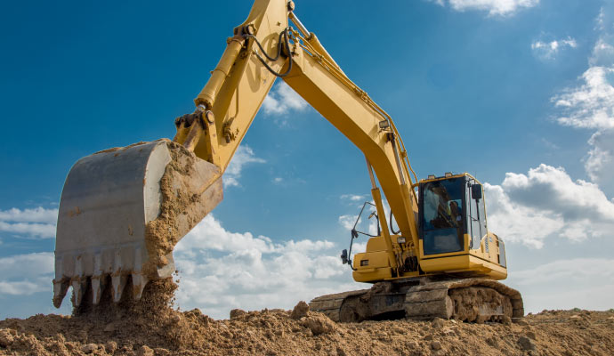Visible dirt on construction heavy equipment