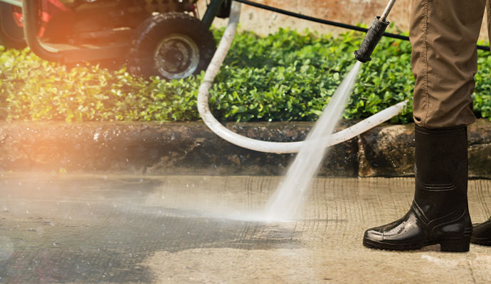 Driveway pressure washing