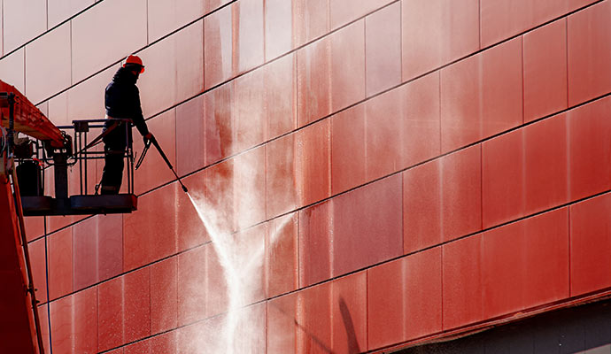 School exterior washing