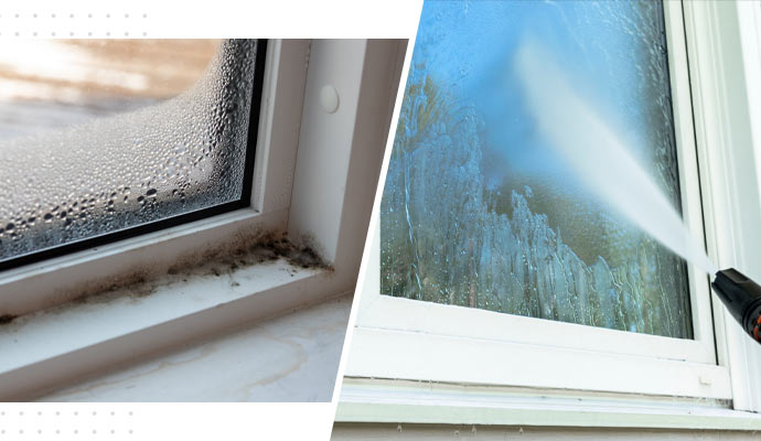 window mold cleaning with soft wash