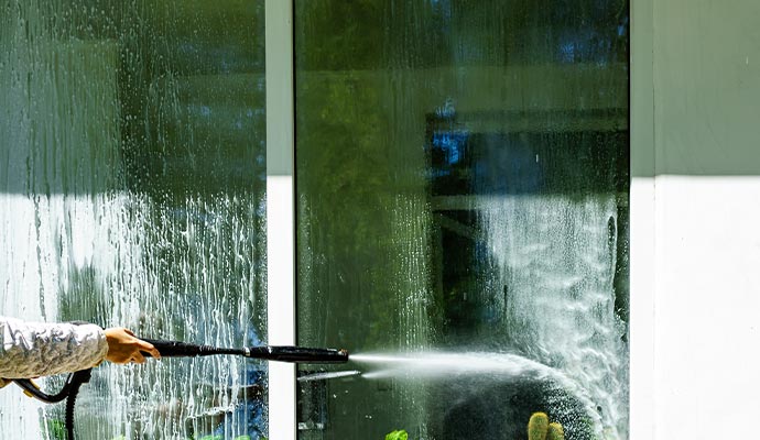 Window stain removal pressure washing service